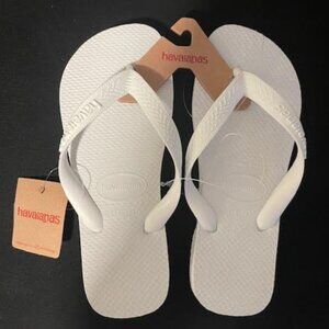 HAVAIANAS Top Womens Flip Flops 6 35/36 White Sandals NEW NWT